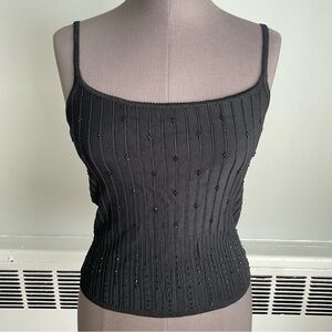 Laundry by Shelli Segal black beaded cami